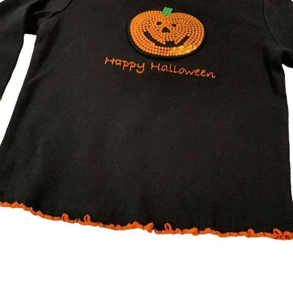 Koala Kids Infant girl's size 24 Months Black orange Sequin Halloween Shirt top - Picture 5 of 9